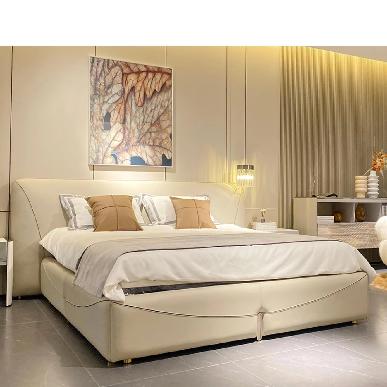 Moderno semplice casa di lusso/hotel king size lether/tessuto letto
